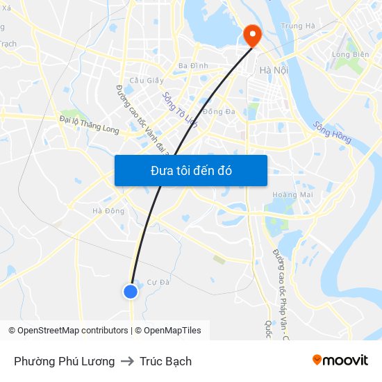 Phường Phú Lương to Trúc Bạch map