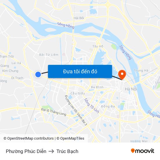 Phường Phúc Diễn to Trúc Bạch map