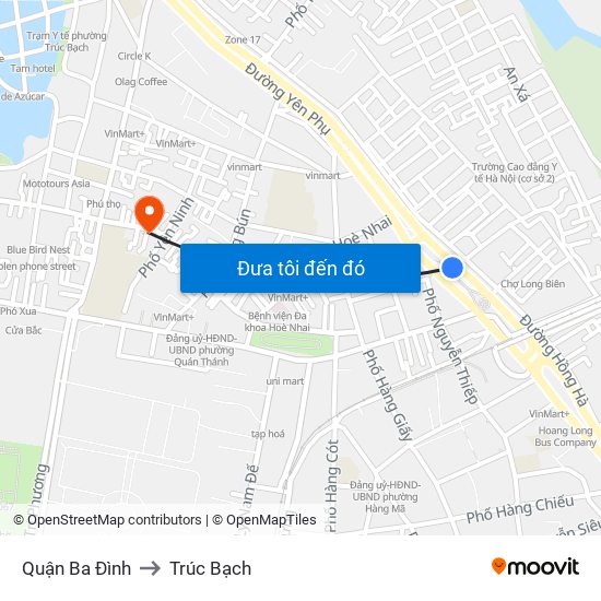 Quận Ba Đình to Trúc Bạch map