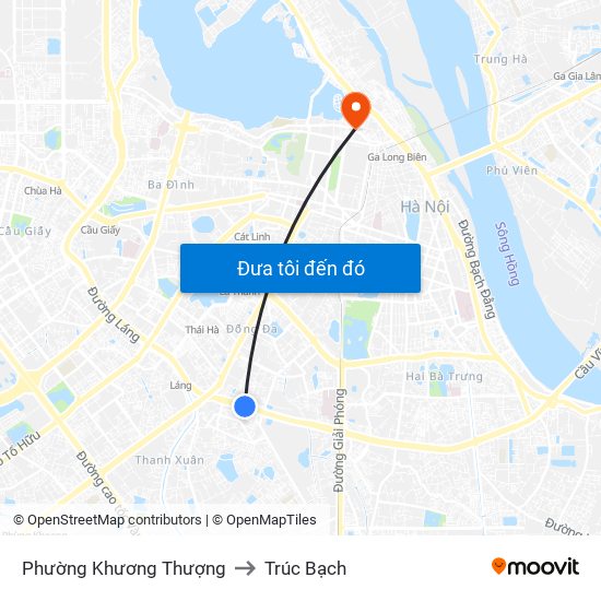 Phường Khương Thượng to Trúc Bạch map