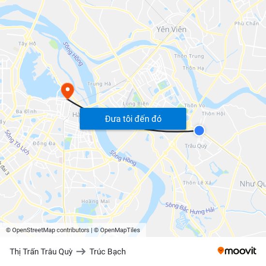 Thị Trấn Trâu Quỳ to Trúc Bạch map