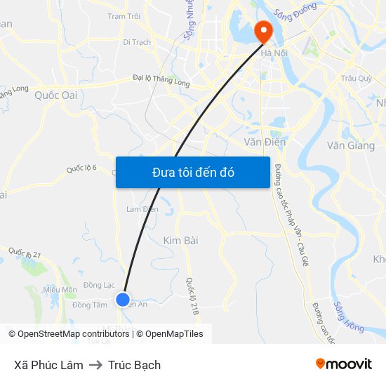 Xã Phúc Lâm to Trúc Bạch map