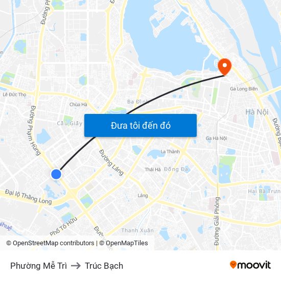 Phường Mễ Trì to Trúc Bạch map