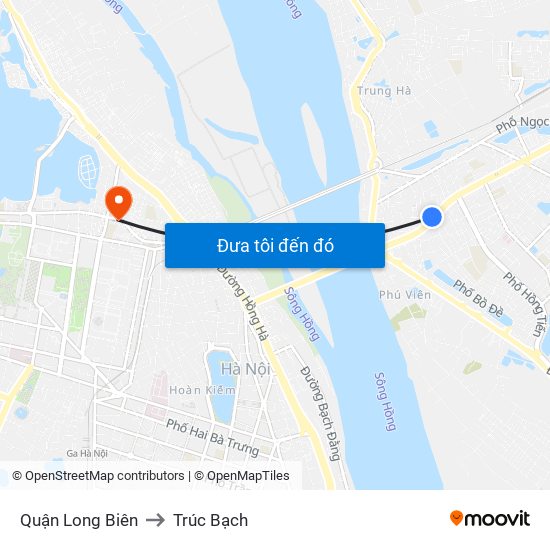 Quận Long Biên to Trúc Bạch map