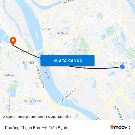 Phường Thạch Bàn to Trúc Bạch map