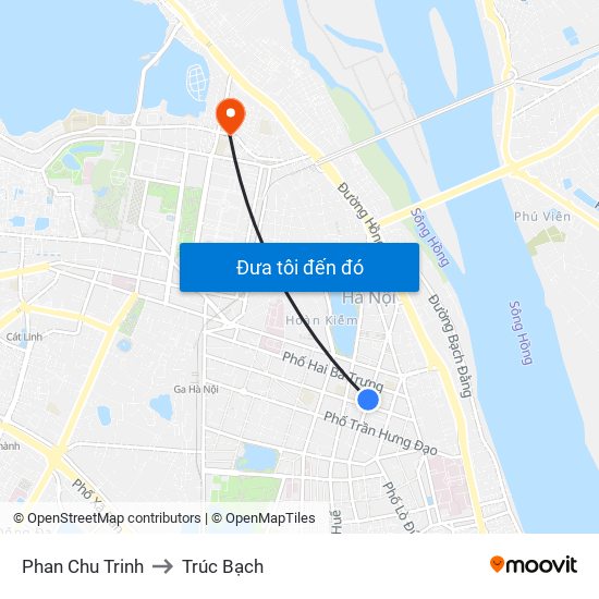 Phan Chu Trinh to Trúc Bạch map