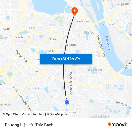 Phương Liệt to Trúc Bạch map