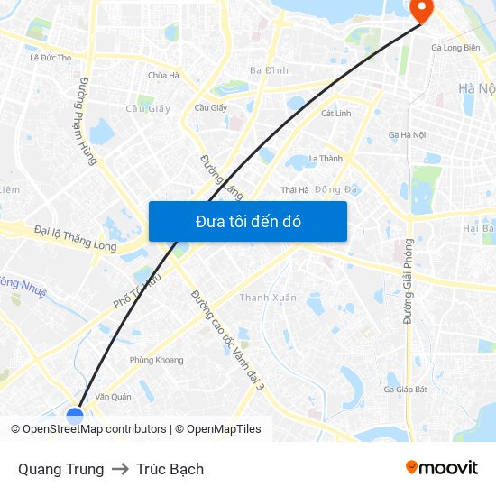 Quang Trung to Trúc Bạch map