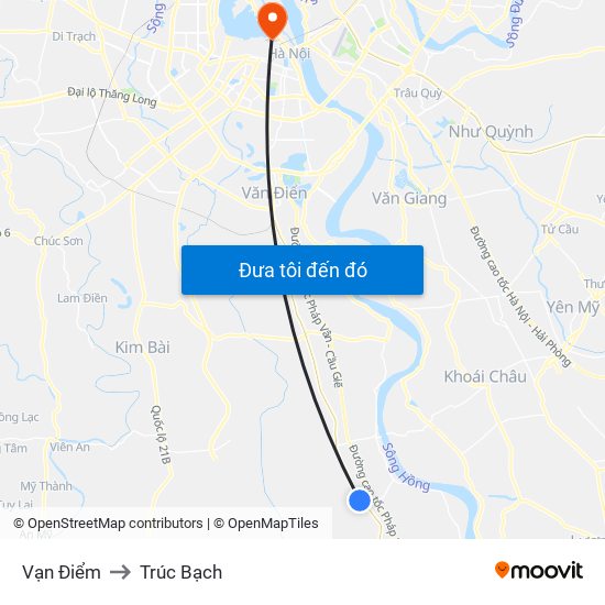 Vạn Điểm to Trúc Bạch map