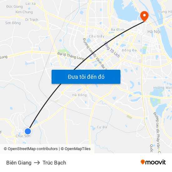 Biên Giang to Trúc Bạch map