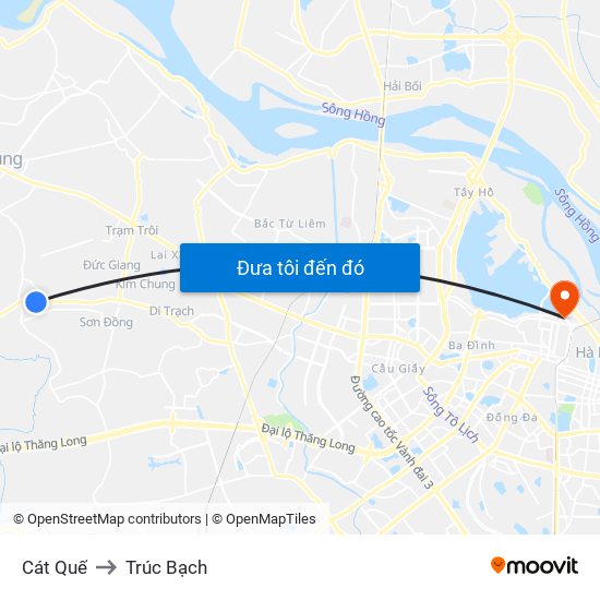 Cát Quế to Trúc Bạch map