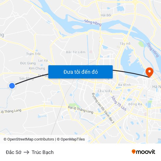 Đắc Sở to Trúc Bạch map