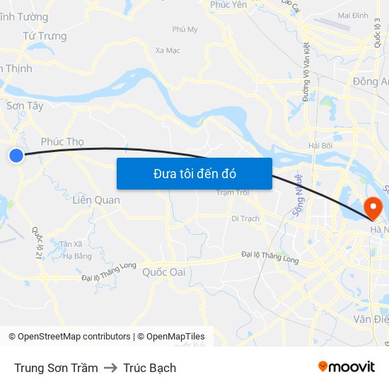 Trung Sơn Trầm to Trúc Bạch map