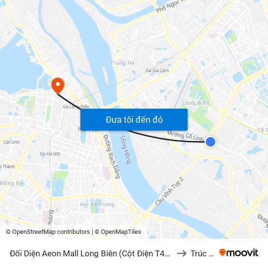 Đối Diện Aeon Mall Long Biên (Cột Điện T4a/2a-B Đường Cổ Linh) to Trúc Bạch map