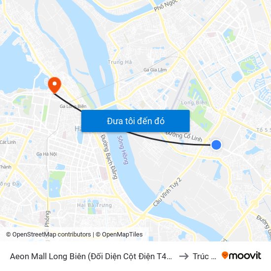 Aeon Mall Long Biên (Đối Diện Cột Điện T4a/2a-B Đường Cổ Linh) to Trúc Bạch map