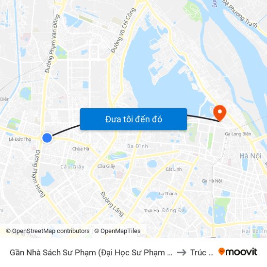 Gần Nhà Sách Sư Phạm (Đại Học Sư Phạm Hà Nội) - 136 Xuân Thủy to Trúc Bạch map