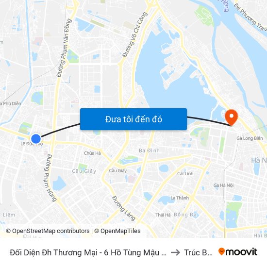 Đối Diện Đh Thương Mại - 6 Hồ Tùng Mậu (Cột Sau) to Trúc Bạch map