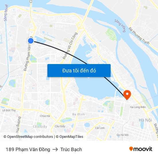 189 Phạm Văn Đồng to Trúc Bạch map