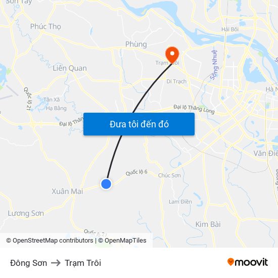 Đông Sơn to Trạm Trôi map