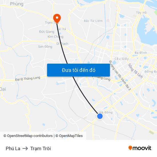 Phú La to Trạm Trôi map