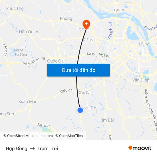 Hợp Đồng to Trạm Trôi map