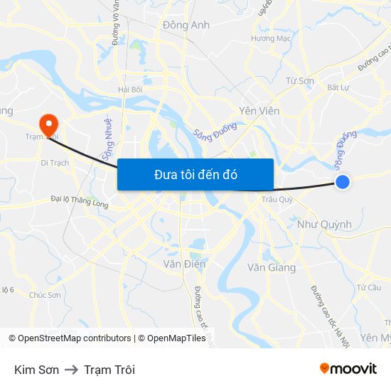 Kim Sơn to Trạm Trôi map