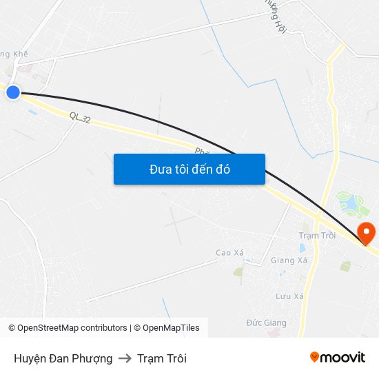 Huyện Đan Phượng to Trạm Trôi map