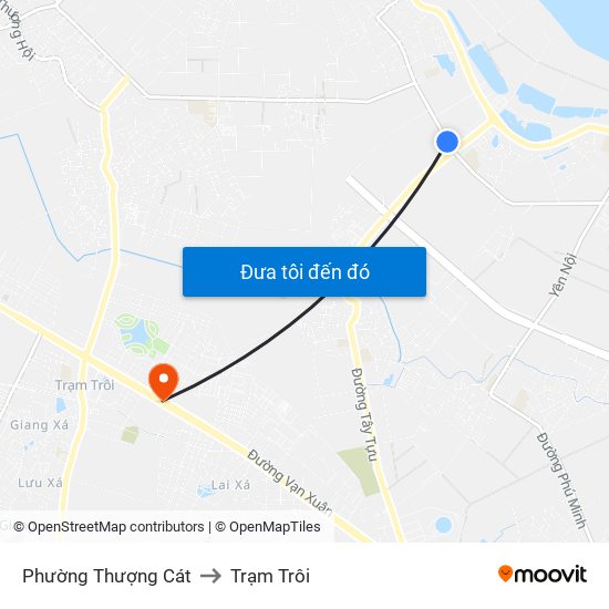 Phường Thượng Cát to Trạm Trôi map