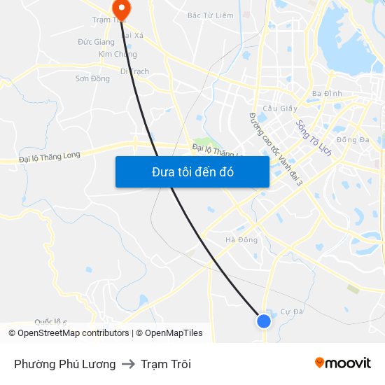 Phường Phú Lương to Trạm Trôi map