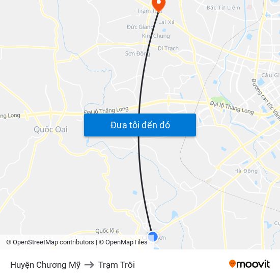 Huyện Chương Mỹ to Trạm Trôi map