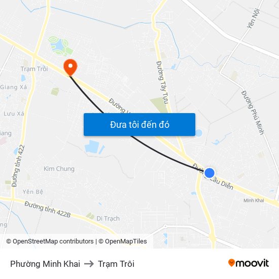 Phường Minh Khai to Trạm Trôi map