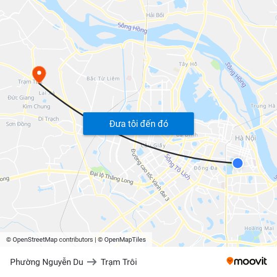 Phường Nguyễn Du to Trạm Trôi map