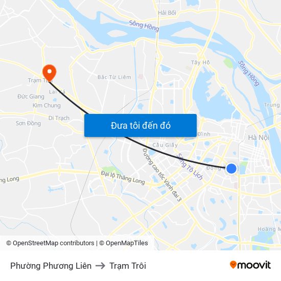 Phường Phương Liên to Trạm Trôi map