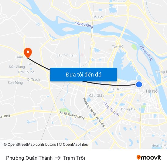 Phường Quán Thánh to Trạm Trôi map