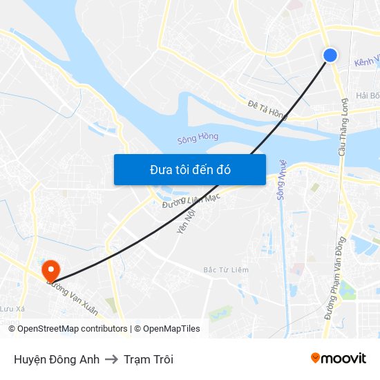 Huyện Đông Anh to Trạm Trôi map