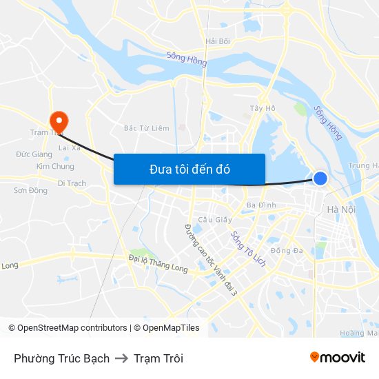 Phường Trúc Bạch to Trạm Trôi map