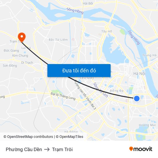 Phường Cầu Dền to Trạm Trôi map