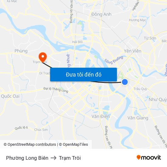 Phường Long Biên to Trạm Trôi map