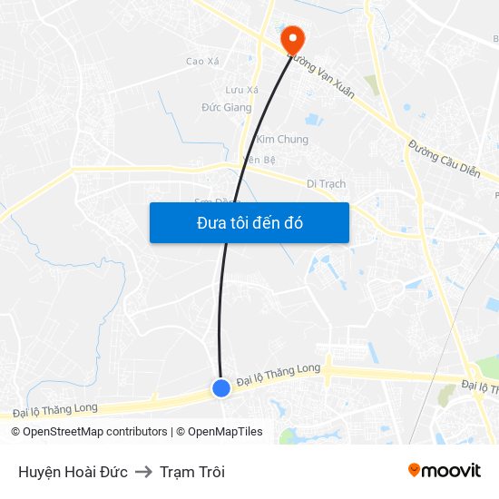 Huyện Hoài Đức to Trạm Trôi map