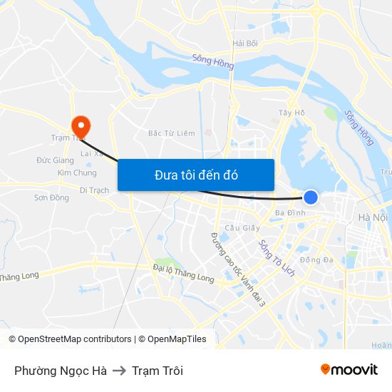 Phường Ngọc Hà to Trạm Trôi map