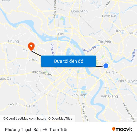 Phường Thạch Bàn to Trạm Trôi map