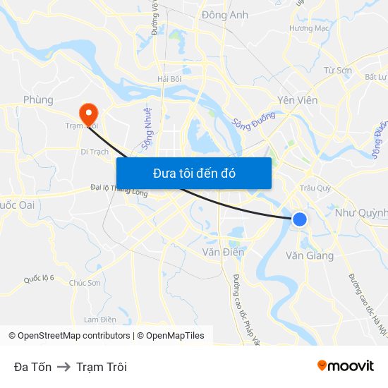 Đa Tốn to Trạm Trôi map