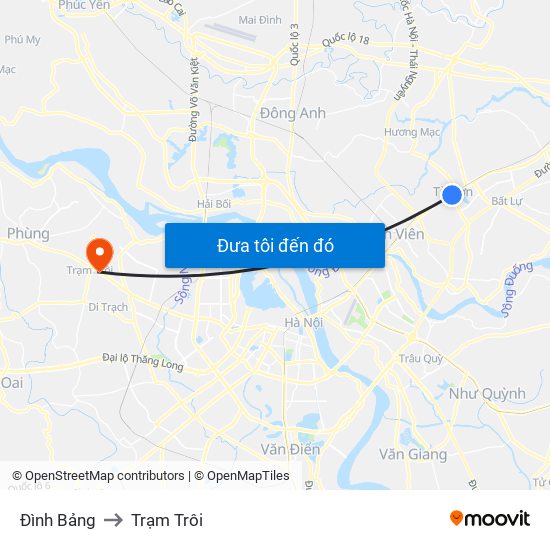 Đình Bảng to Trạm Trôi map