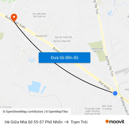 Hè Giữa Nhà Số 55-57 Phố Nhổn to Trạm Trôi map