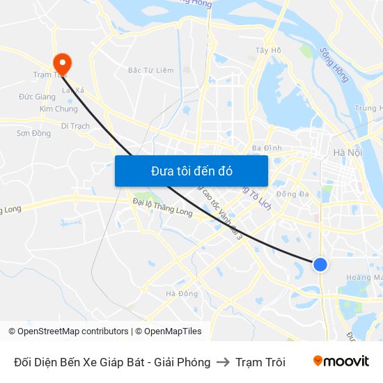 Đối Diện Bến Xe Giáp Bát - Giải Phóng to Trạm Trôi map