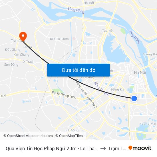 Qua Viện Tin Học Pháp Ngữ 20m - Lê Thanh Nghị to Trạm Trôi map