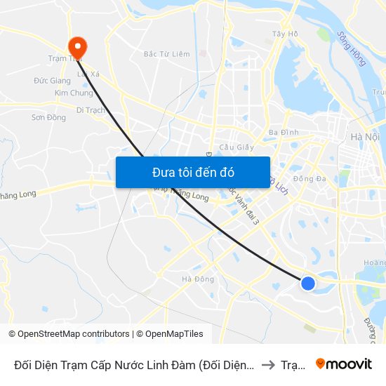 Đối Diện Trạm Cấp Nước Linh Đàm (Đối Diện Chung Cư Hh1c) - Nguyễn Hữu Thọ to Trạm Trôi map
