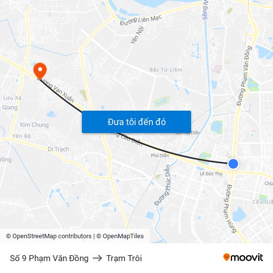Trường Phổ Thông Hermam Gmeiner - Phạm Văn Đồng to Trạm Trôi map