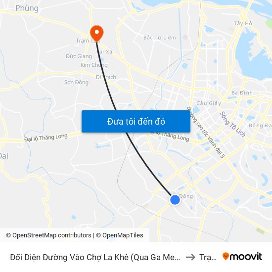 Đối Diện Đường Vào Chợ La Khê (Qua Ga Metro La Khê) - 405 Quang Trung (Hà Đông) to Trạm Trôi map