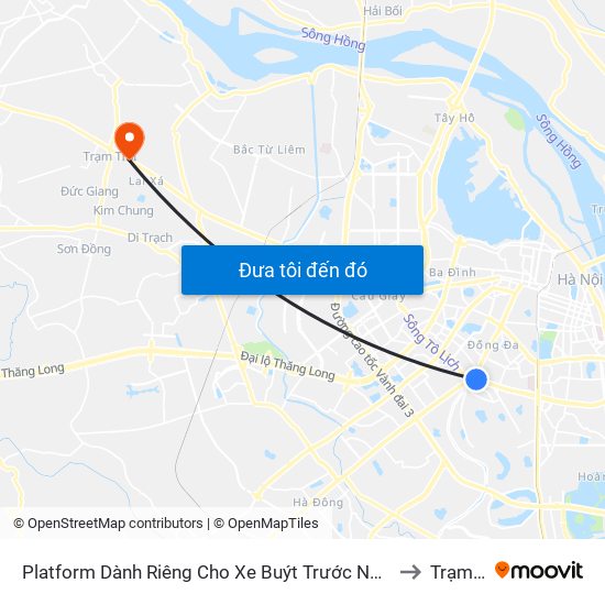 Platform Dành Riêng Cho Xe Buýt Trước Nhà 604 Trường Chinh to Trạm Trôi map